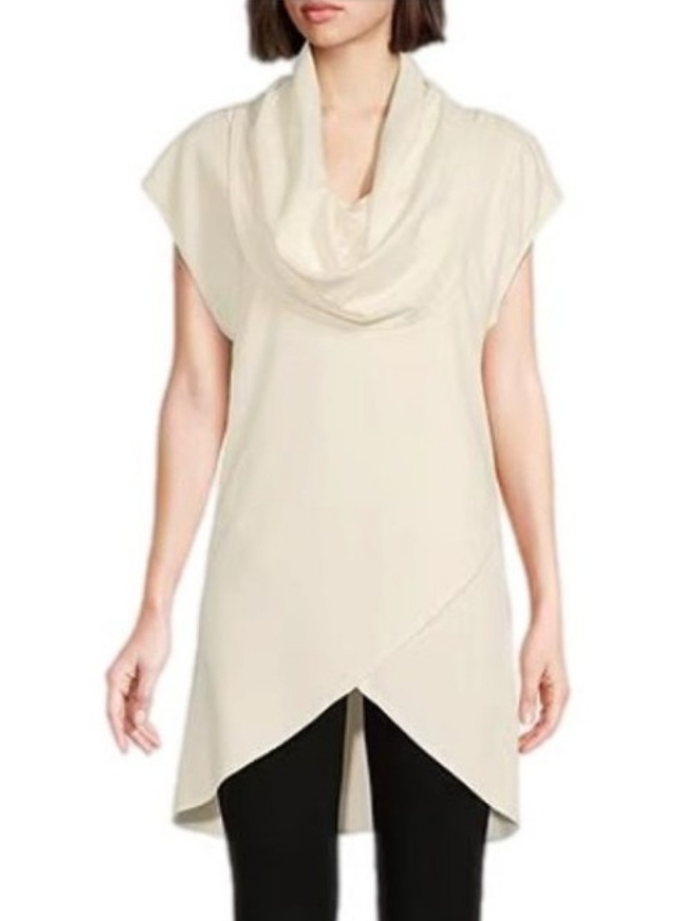 Bryn Walker Cream Lavinia Cowl Neck Tunic Top Like New Size M Lagenlook